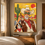 Partners Off the Clock - bedroom - western pop art painting