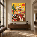 Partners Off the Clock - entryway - western pop art painting
