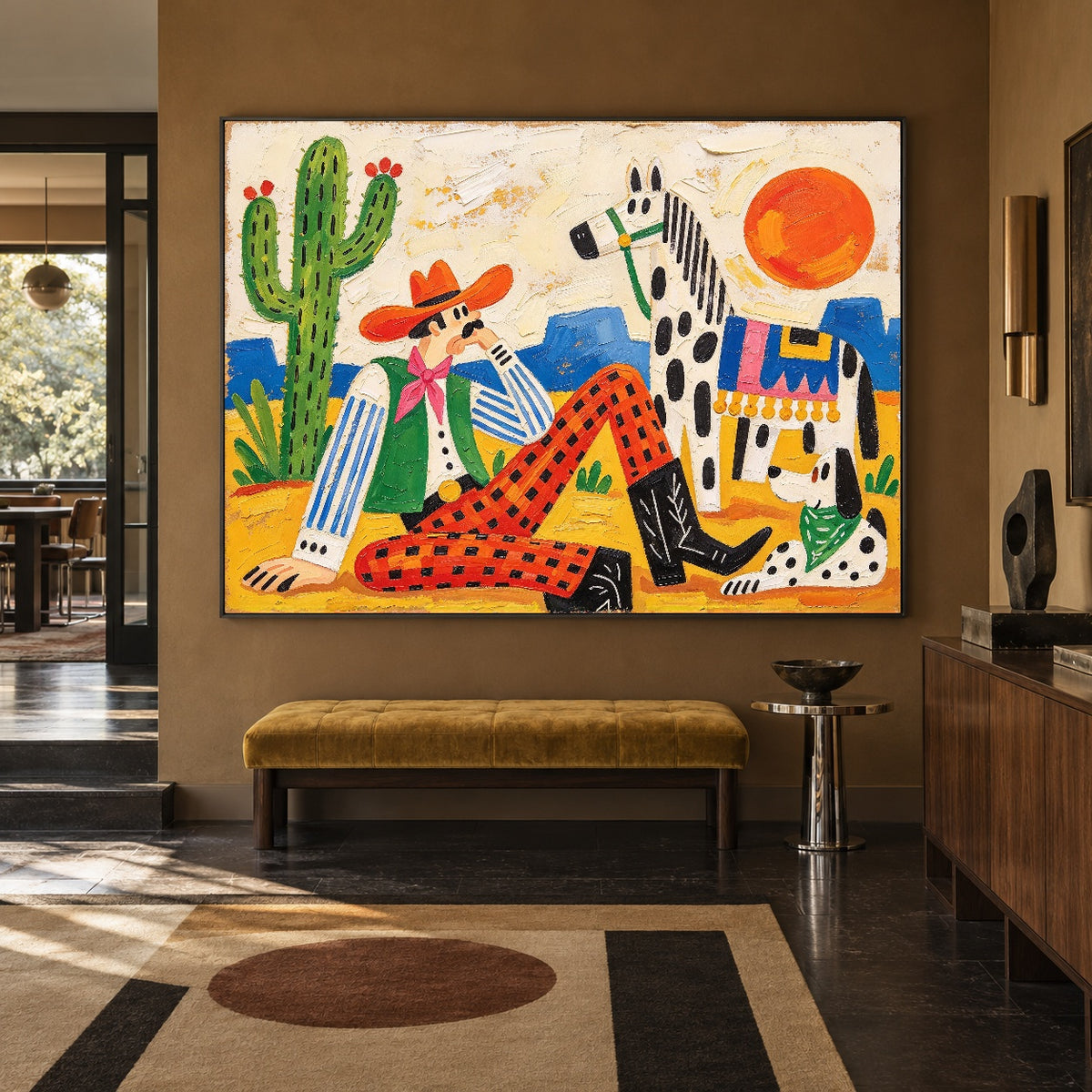 Patchwork Desert Dreams - modern entry - western pop art painting