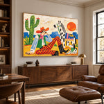 Patchwork Desert Dreams - library lounge - western pop art painting