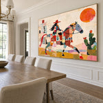 Patchwork Outrider - dining room side - western pop art painting