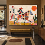 Patchwork Outrider - modern entry - western pop art painting