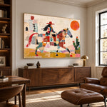 Patchwork Outrider - library lounge - western pop art painting