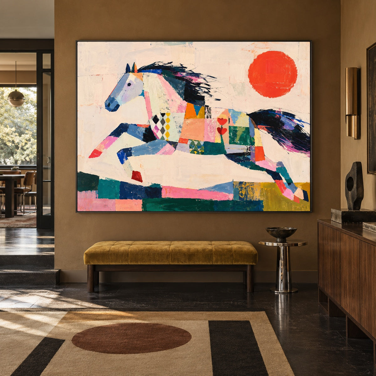 Prismatic Gallop - modern entry - western pop art painting