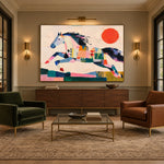 Prismatic Gallop - intimate lounge - western pop art painting