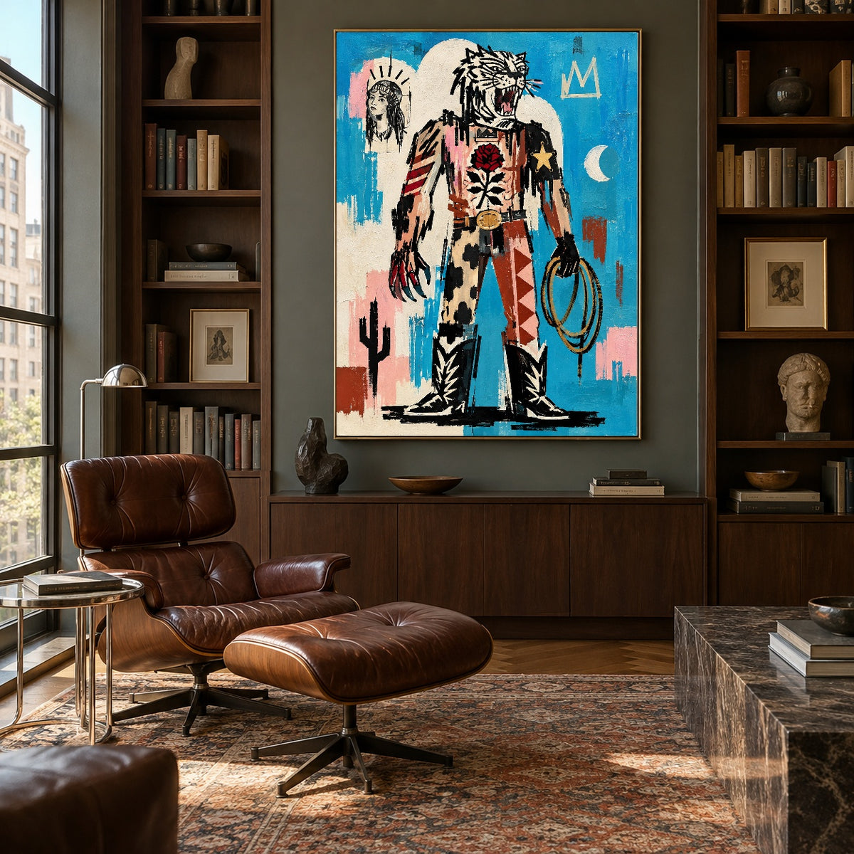 Rosehearted Renegade - library lounge - western pop art painting