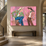 Rosewater Rendezvous - staircase entry - western pop art painting
