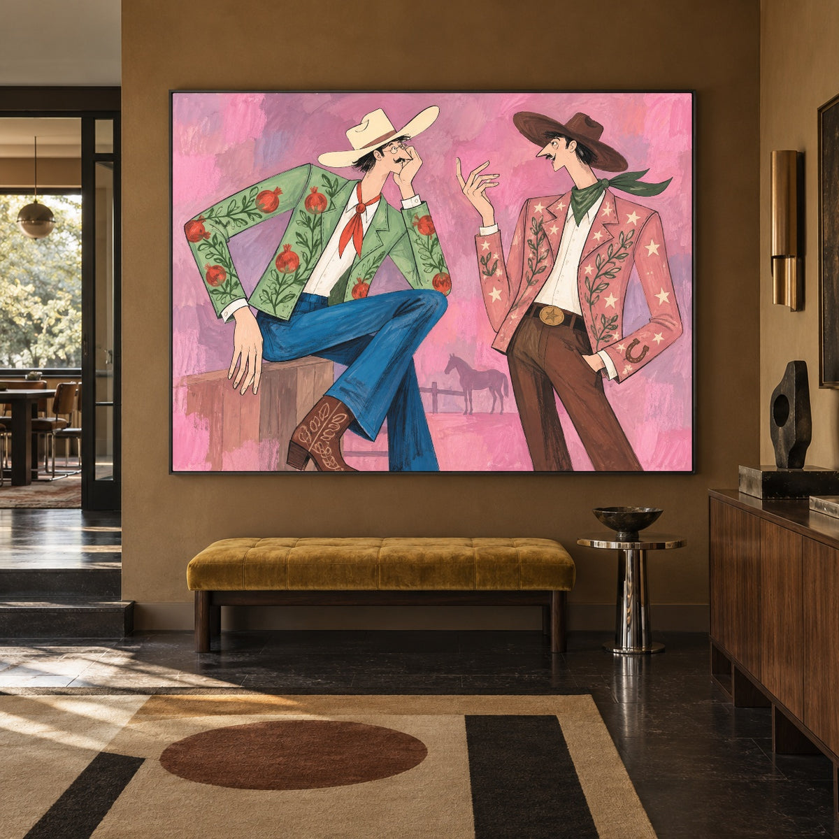 Rosewater Rendezvous - modern entry - western pop art painting