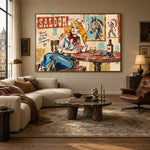 Saloon Hour Spark - living room hero - western pop art painting