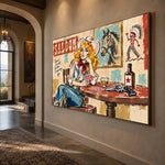 Saloon Hour Spark - oblique close view - western pop art painting