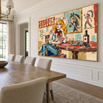 Saloon Hour Spark - dining room side - western pop art painting