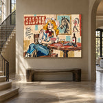 Saloon Hour Spark - staircase entry - western pop art painting