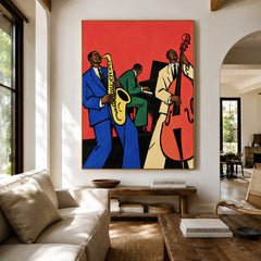 Scarlet Backbeat - living room hero - western pop art painting