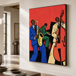 Scarlet Backbeat - oblique close view - western pop art painting