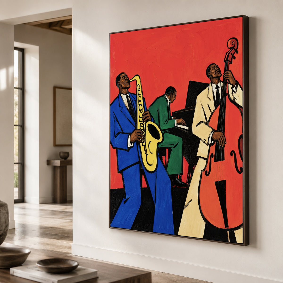Scarlet Backbeat - oblique close view - western pop art painting