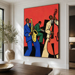 Scarlet Backbeat - dining room close - western pop art painting