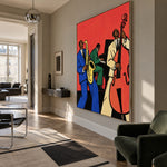 Scarlet Backbeat - modern living room - western pop art painting
