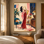 Scarlet Saxophone - bedroom - western pop art painting