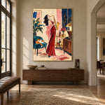 Scarlet Saxophone - entryway - western pop art painting