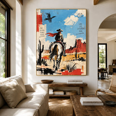 Skyward Frontier - living room hero - western pop art painting
