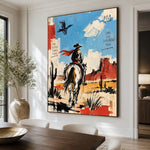 Skyward Frontier - dining room close - western pop art painting