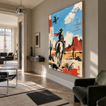 Skyward Frontier - modern living room - western pop art painting