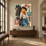 Starbound Cowgirl - entryway - western pop art painting