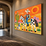 Sunstruck Saddle - oblique close view - western pop art painting