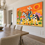Sunstruck Saddle - dining room side - western pop art painting