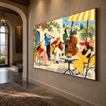 Terrace Swing - oblique close view - western pop art painting