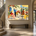 Terrace Swing - staircase entry - western pop art painting