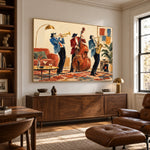 The Amber Quartet - library lounge - western pop art painting