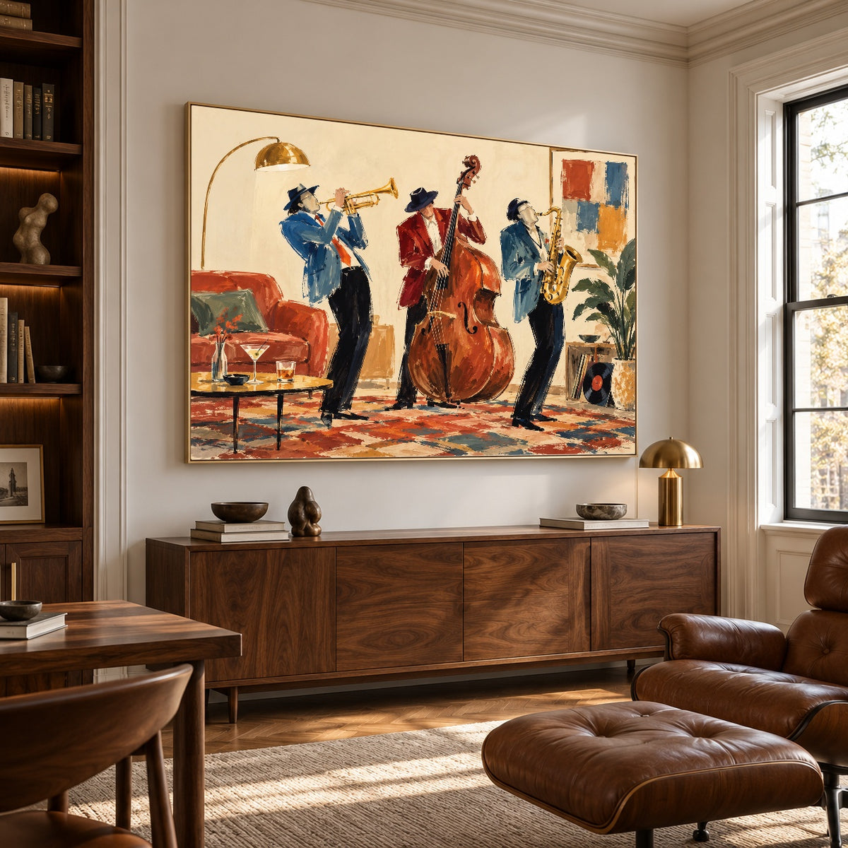 The Amber Quartet - library lounge - western pop art painting