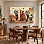 The Amber Quartet - round table dining - western pop art painting