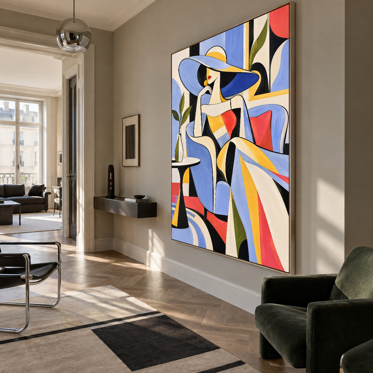 The Azure Hat - modern living room - western pop art painting