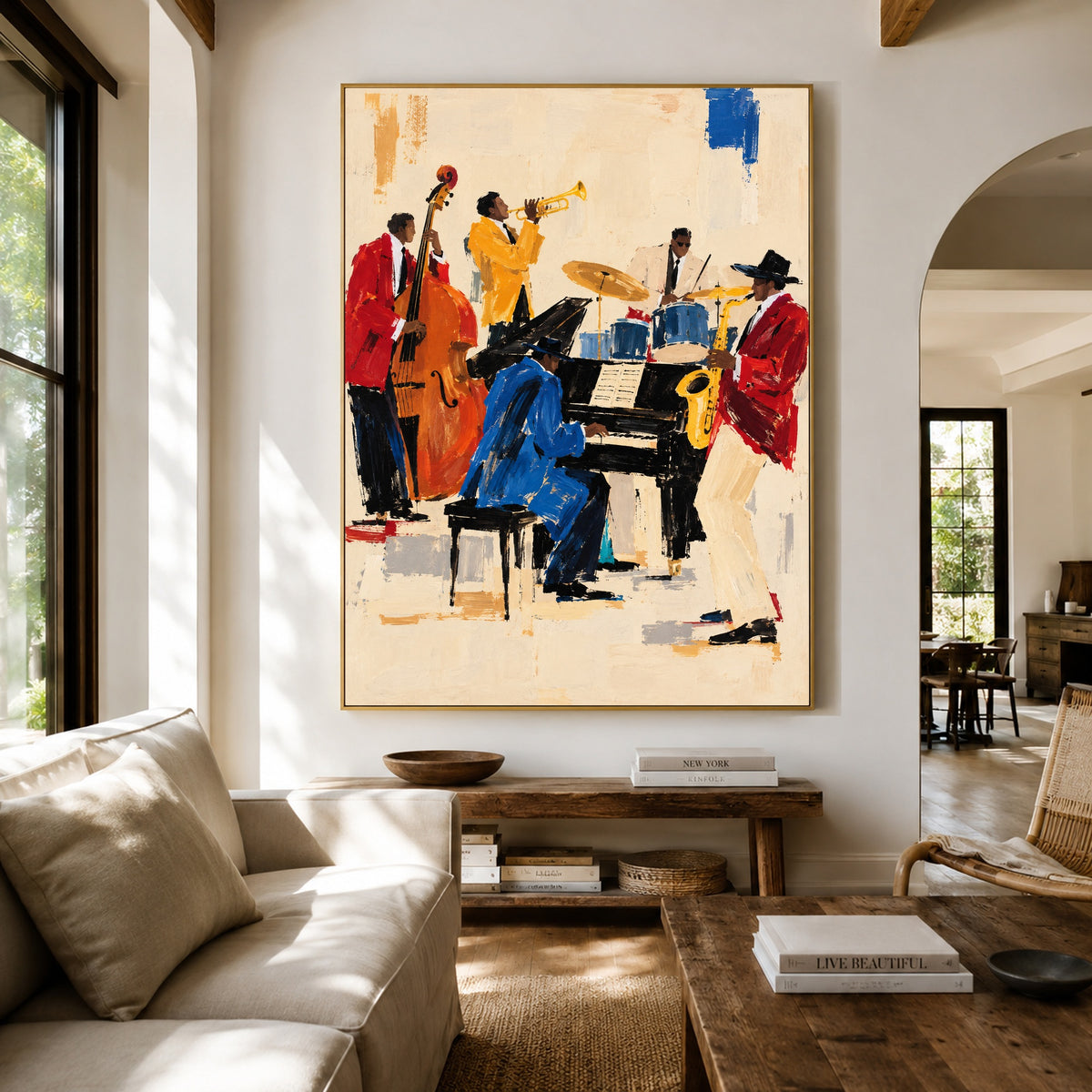 The Blue Note Gathering - living room hero - western pop art painting