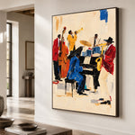 The Blue Note Gathering - oblique close view - western pop art painting
