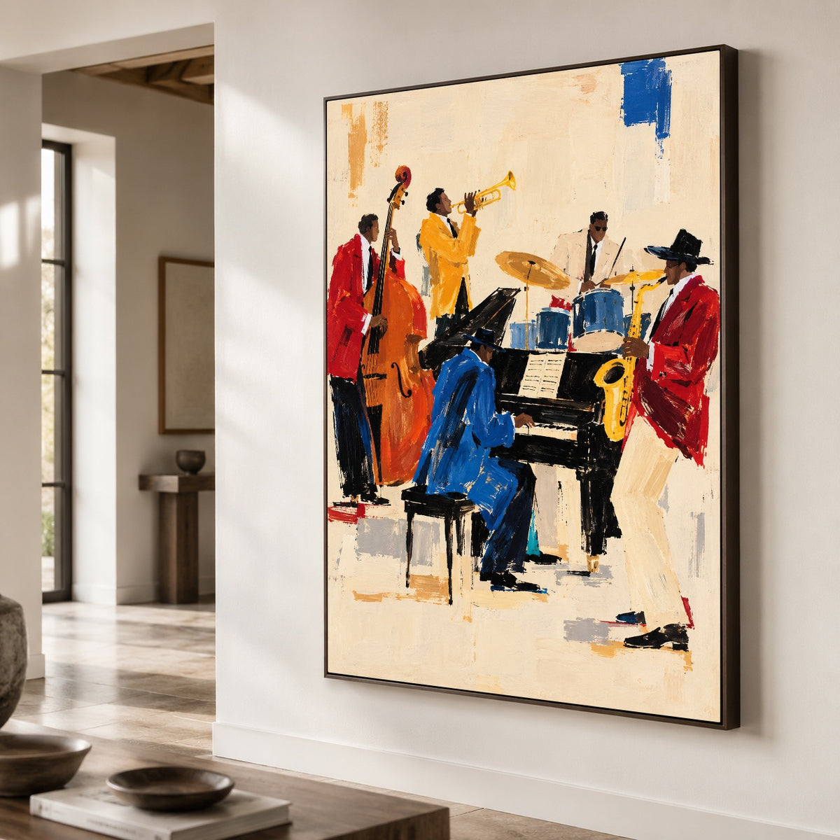 The Blue Note Gathering - oblique close view - western pop art painting