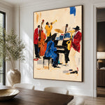 The Blue Note Gathering - dining room close - western pop art painting