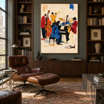 The Blue Note Gathering - library lounge - western pop art painting