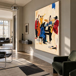 The Blue Note Gathering - modern living room - western pop art painting