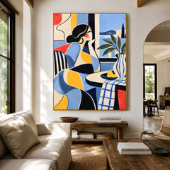 The Blue Table - living room hero - western pop art painting