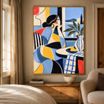 The Blue Table - bedroom - western pop art painting