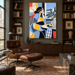 The Blue Table - library lounge - western pop art painting