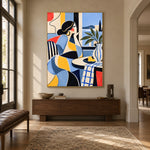 The Blue Table - entryway - western pop art painting