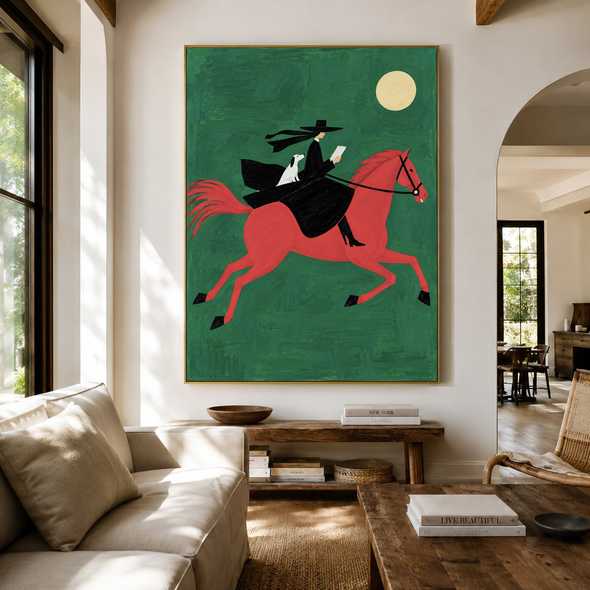 The Emerald Escape - living room hero - western pop art painting