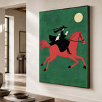 The Emerald Escape - oblique close view - western pop art painting