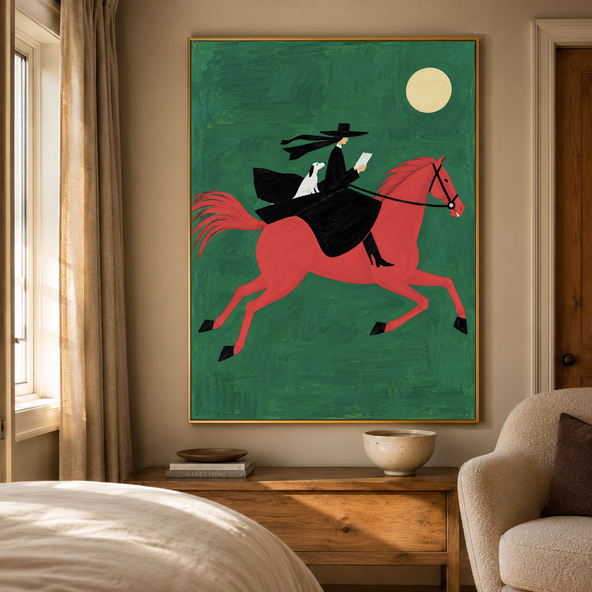 The Emerald Escape - bedroom - western pop art painting