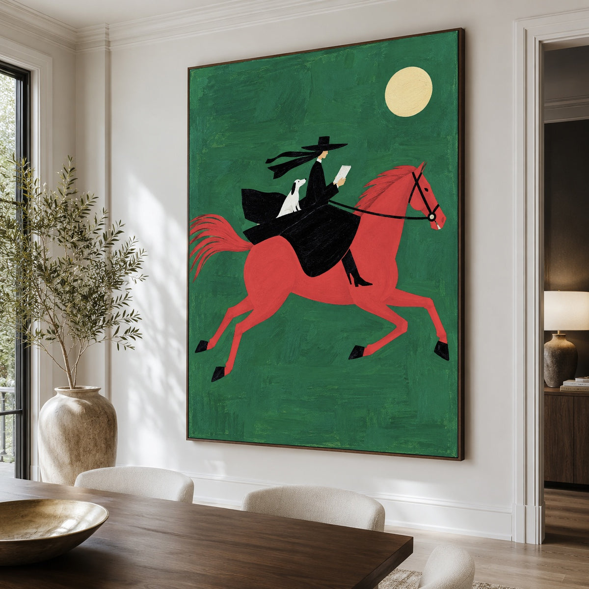 The Emerald Escape - dining room close - western pop art painting