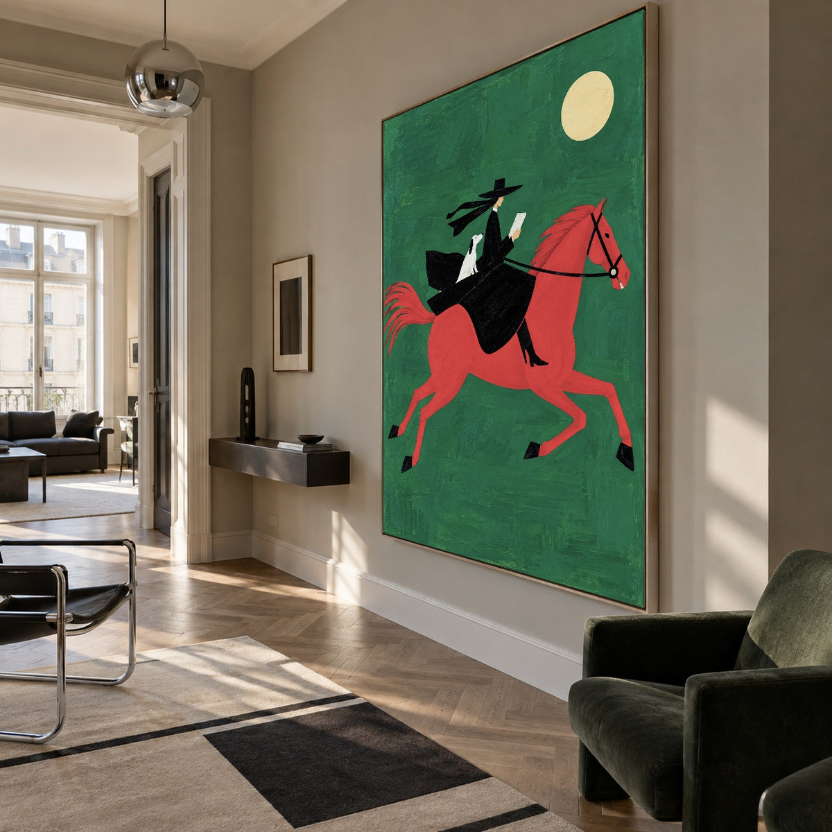 The Emerald Escape - modern living room - western pop art painting